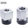 ER32 ER25 ER40 CNC Clamping Set, 2-Piece Square and Hexagonal Collet Seats for Workpiece Clamping (2-Piece ER25) view 2
