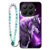 Sinyunron Case for Xiaomi 15T Pro 5G, TPU Shock-Resistant Case with Wolf Pattern and Colorful Keychain view 1