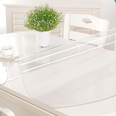 ININOSNP Transparent Oval PVC Table Protector, 2 mm, 86 x 138 cm