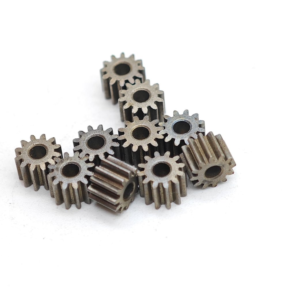 GTPBAO 10-Piece 0.5 Module Small Spur Gear, Straight Teeth, 1.98 mm Bore, for 2 mm Shaft, Iron-Based Powder Metallurgy (9T, 5.4 mm Thick)