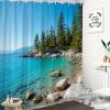 UUDIHO Blue Lake Shower Curtain Set, Polyester, 12 Hooks, 135 x 190 cm view 2