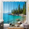 UUDIHO Blue Lake Shower Curtain Set, Polyester, 12 Hooks, 135 x 190 cm view 3