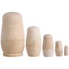 Fituenly Unpainted Russian Nesting Dolls, 5-Piece Wooden DIY Set view 1