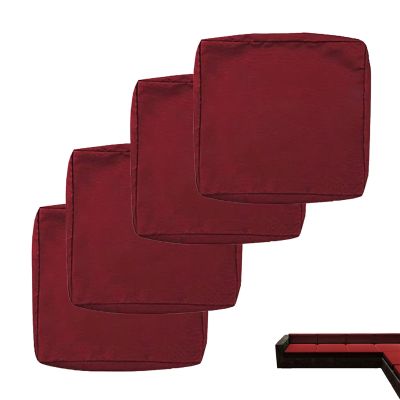 Waterproof Outdoor Cushion Covers with Zipper, Replacement Patio Furniture and Sofa Cushion Covers, All-Weather Protection, Wine Red, 32.8 x 65 x 10.2 cm, 4-Pack