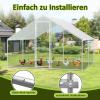 Fogmiea Chicken Coop Run, Galvanized Steel Rabbit Run with Pitched Roof, Lock and Waterproof PE Cover, 3 x 3 x 2 m view 3