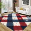 TerroVee Geometric Washable Rug, Southwestern Tribal Diamond, 80 x 150 cm, Red White Blue view 3