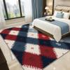 TerroVee Geometric Washable Rug, Southwestern Tribal Diamond, 80 x 150 cm, Red White Blue view 4