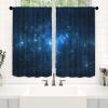 Odot 2-Pack Short Kitchen Cafe Curtains, Blue Galaxy, 24 x 24 in view 2