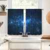 Odot 2-Pack Short Kitchen Cafe Curtains, Blue Galaxy, 24 x 24 in view 3