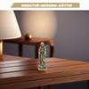 Homoyoyo Virgin Mary Brass Statue, Miniature Holy Mary Figure for Desk, Living Room and Office, Religious Decor Ornament, 6.30 x 1.90 x 1.50 cm view 2