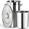 CAFIEDR Large Stainless Steel Stock Pot with Strainer Basket, 27/45/63 QT view 1
