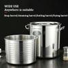 CAFIEDR Large Stainless Steel Stock Pot with Strainer Basket, 27/45/63 QT view 2