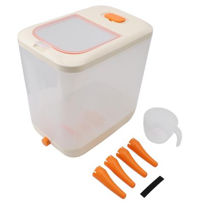 NinGYiYan Rice Storage Container, 12 L Airtight Plastic Bucket for Kitchen Grain Storage