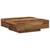SKTQYQO Rustic Square Reclaimed Solid Wood Coffee Table, Aged Finish, 100 x 100 x 31 cm, Brown view 2