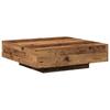 SKTQYQO Rustic Square Reclaimed Solid Wood Coffee Table, Aged Finish, 100 x 100 x 31 cm, Brown view 3