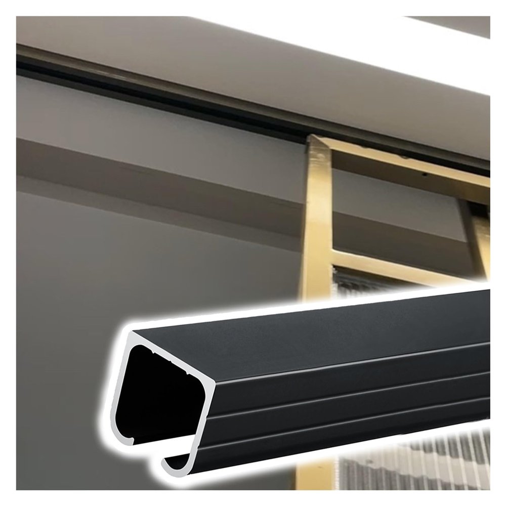 Sliding Door Hardware Set with Heavy-Duty Rollers and Track for Cabinets and Glass Doors