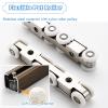 Sliding Door Hardware Set with Heavy-Duty Rollers and Track for Cabinets and Glass Doors view 4