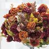 LIJUCAI 1-Count Artificial Silk Chrysanthemum, Bridal Bouquet, Wedding, Outdoor, Garden, Home, Vase and Table Decor, DIY Gift Accessory (Red) view 2