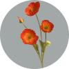Artificial Four-Headed Poppy Flower with 4 Stems, 60 cm view 1