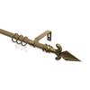 INTERDECO 16 mm Single Curtain Rod, Matte Gold/Antique Brass, 220 cm view 1