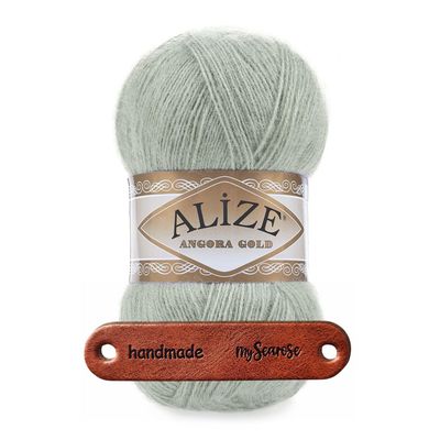 ALIZE Angora Gold 100 g 515 Green Almond Yarn with mySearose Label