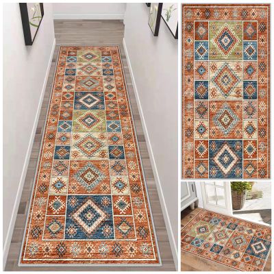 Runner Rug for Hallway 80 x 250 cm, Kitchen Runner, Soft, Non-Slip, Washable, Modern, Vintage, Colorful, Customizable