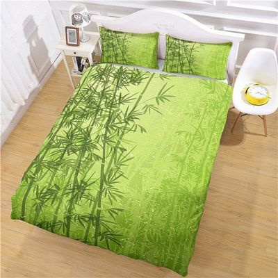 Green 3D Microfiber Bedding Set, 135 x 200 cm