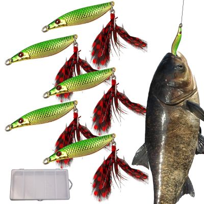 5-Piece Metal Sinking Swimbait Lures with Motion Sequins