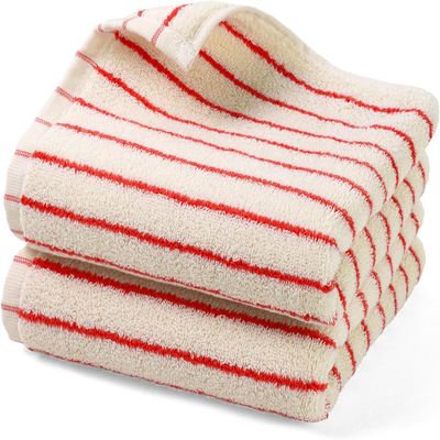 Aoipend Natural Cotton Hand Towels, 35.6 x 73.7 cm, Green Striped