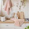 Aoipend Natural Cotton Hand Towels, 35.6 x 73.7 cm, Green Striped view 2