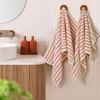 Aoipend Natural Cotton Hand Towels, 35.6 x 73.7 cm, Green Striped view 4