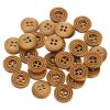 QUARKZMAN 30-Piece 15 mm Light Brown Wood Buttons, 4-Hole Sewing Buttons for Cardigans, Coats, Clothing and DIY Crafts view 1