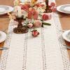 Boho Farmhouse Macramé Table Runner, White, 30 x 180 cm view 1