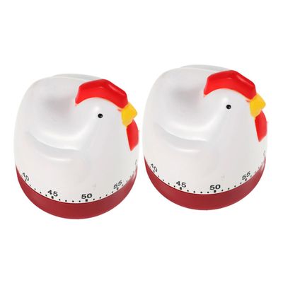 DOITOOL 2-Piece Chicken-Shaped Mechanical Kitchen Timer
