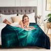 Dreamy Starry Sky & Northern Lights Gift Blanket, Green, XL 130 x 150 cm view 3