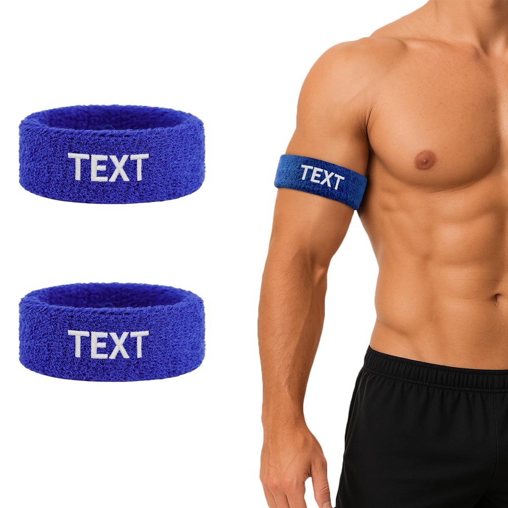 2-Pack Personalized Bicep Bands, Upper-Arm Sweatbands, Leg Bands