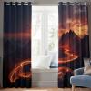 Blackout Curtains 215 x 110 cm (H x W), Dark Red Volcano Lava Design, 2-Piece Set view 2
