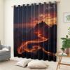 Blackout Curtains 215 x 110 cm (H x W), Dark Red Volcano Lava Design, 2-Piece Set view 4