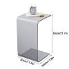 Modern C-Shaped Clear Acrylic Side Table, 21.7-Inch view 2