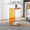 Modern C-Shaped Clear Acrylic Side Table, 21.7-Inch view 4