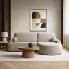 Lookway Cleo Round Sectional Sofa with Sleeper Function and Storage, 264 x 172 cm, Beige – Source 16, Right Side view 2