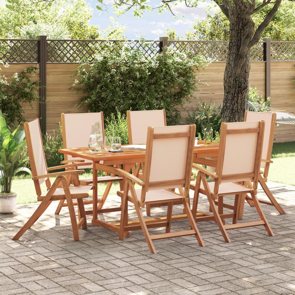 Teenpull 7-Piece Acacia Wood Patio Dining Set