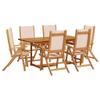 Teenpull 7-Piece Acacia Wood Patio Dining Set view 2