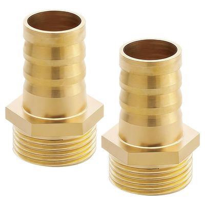 Alide 2-Piece Brass Hose Connectors, G3/4-Inch Male Thread to 16 mm Barb (G3/4 x 16 mm)