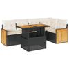 Teenpull 6-Piece Black Poly Rattan Garden Sofa Set with Storage view 2