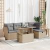 Teenpull 6-Piece Beige PE Rattan Outdoor Sofa Set with Storage view 1