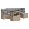 Teenpull 6-Piece Beige PE Rattan Outdoor Sofa Set with Storage view 2