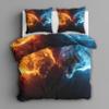 Generic Tiger Design Bedding Set 200 x 220 cm, 3-Piece – Ice and Fire Duvet Cover with 2 Pillowcases view 2
