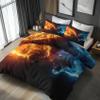 Generic Tiger Design Bedding Set 200 x 220 cm, 3-Piece – Ice and Fire Duvet Cover with 2 Pillowcases view 3