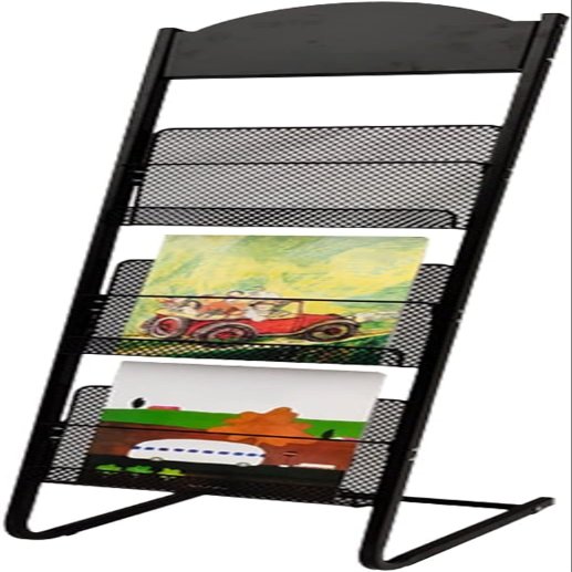 Removable Magazine and Brochure Stand with 3 Shelves for Office, Living Room, or Bathroom